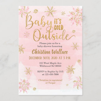 Snowflake Baby Shower Einladung für ein Mädchen