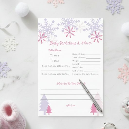Snowflake Baby Shower Wintervorhersage Ratschläge Flyer