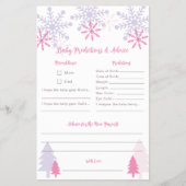 Snowflake Baby Shower Wintervorhersage Ratschläge Flyer (Vorne)