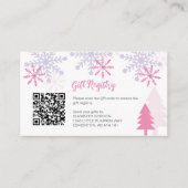 Snowflake Baby Showwscherz Registrierung QR Code Begleitkarte (Vorderseite)