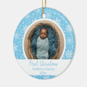 Snowflake Baby's First Christmas Keramik Ornament (Links)