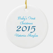 Snowflake Baby's First Christmas Keramikornament (Hinten)
