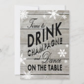 Snowflake Bachelorette Zeit, Champagner zu trinken Einladung (Vorderseite)