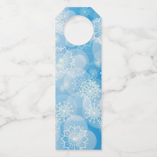 Snowflake background flaschenanhänger (Rückseite)