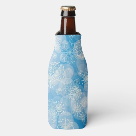 Snowflake background flaschenkühler (Flaschenvorderseite)