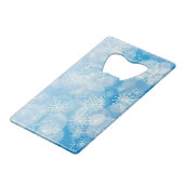 Snowflake background geldbeutel flaschenöffner (Rückseite Schrägansicht)