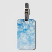 Snowflake background gepäckanhänger (Vorderseite Vertikal)