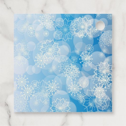 Snowflake background geschenkanhänger (Rückseite)