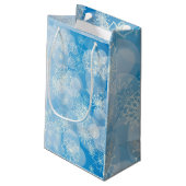 Snowflake background kleine geschenktüte (Rückseite Schrägansicht)