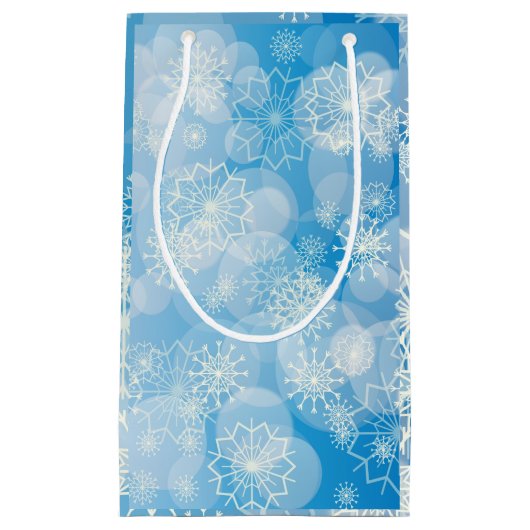 Snowflake background kleine geschenktüte (Vorderseite)