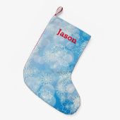 Snowflake background kleiner weihnachtsstrumpf (Vorderansicht (hängend))