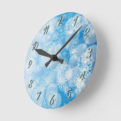 Snowflake background runde wanduhr (Winkel)