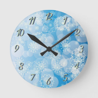 Snowflake background runde wanduhr