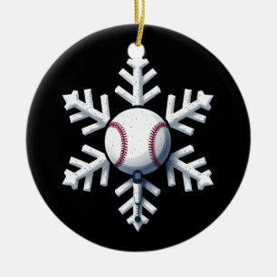 Snowflake Baseball Player Ball Winter Kinder Männe Keramik Ornament