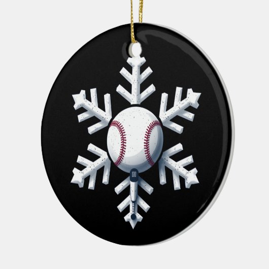 Snowflake Baseball Player Ball Winter Kinder Männe Keramik Ornament (Links)