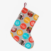 Snowflake bauble pattern Foto Weihnachts Strumpf Kleiner Weihnachtsstrumpf (Vorderansicht (hängend))