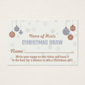 Snowflake & Bauble Weihnachten Party Raffles Ticke (Vorderseite)