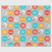 Snowflake Bauble Weihnachtsfamilien Foto Geschenkpapier (Flach)