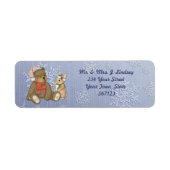Snowflake Bear & Bunny Address Label (Vorne)