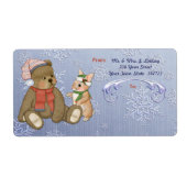 Snowflake Bear & Bunny Shipping Label (Vorne)