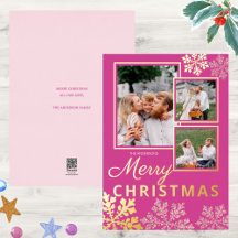 Snowflake Berry Bling 3 Foto Collage Gold