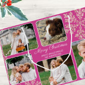 Snowflake Berry Bling 5 Foto Collage Weihnachten Große Geschenktüte
