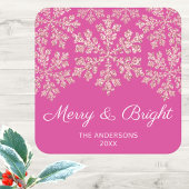 Snowflake Berry Bling Chic Elegante Festlichkeit Rechteckiger Pappuntersetzer