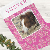 Snowflake Berry Bling Einfaches Niedliches Foto Großer Weihnachtsstrumpf