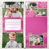 Snowflake Berry Bling Elegante 5 Bilder Collage Dreifach Gefaltete Urlaubskarte