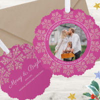 Snowflake Berry Bling Elegantes Foto Weihnachten