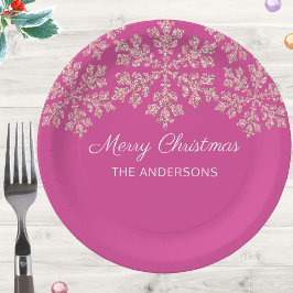 Snowflake Berry Bling Feier Weihnachten Pappteller