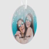 Snowflake Best Friends Foto Ornament (Vorderseite)