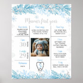 Snowflake Birthday Meilenstein Foto Poster (Vorne)