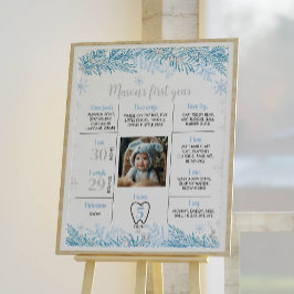 Snowflake Birthday Meilenstein Foto Poster