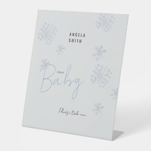 Snowflake Bitte nehmen Sie ein Baby Duschzeichen Sockelschild