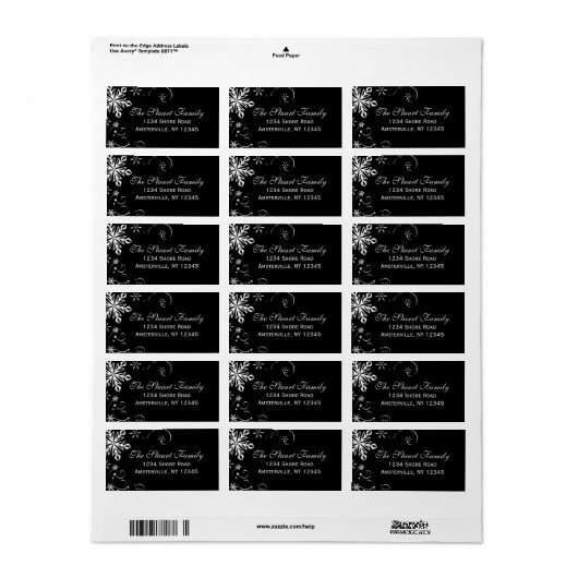 Snowflake Blackout-Adressetikett Adressaufkleber (Vorne)