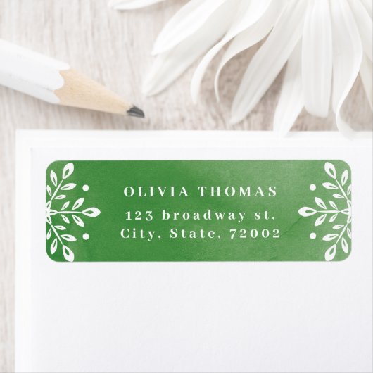 Snowflake Blätter Grüne Weihnachtsfeier Rücksendea (Insitu)