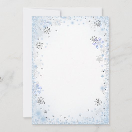 Snowflake Blue Bear Bear Bearly Wait Baby Dusche Einladung (Rückseite)