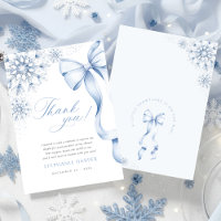 Snowflake Blue Bow Baby Dusche
