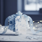 Snowflake Blue Bow Baby Dusche Geschenkanhänger