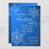Snowflake Blue Brautparty Einladung (Vorne/Hinten)