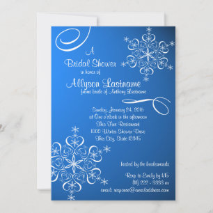 Snowflake Blue Brautparty Einladung