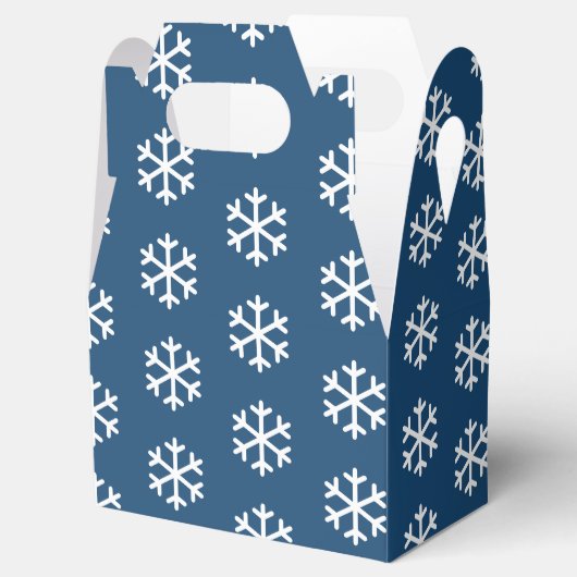 Snowflake Blue Christmas Favor Box Geschenkschachtel (Geöffnet)