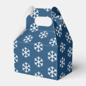 Snowflake Blue Christmas Favor Box Geschenkschachtel (Vorderseite)