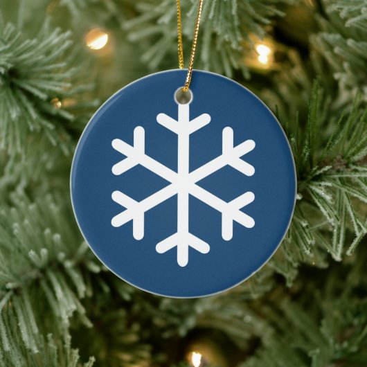 Snowflake Blue Christmas Keramik Ornament (Baum)