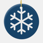 Snowflake Blue Christmas Keramik Ornament (Hinten)