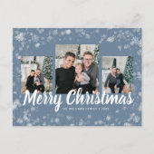 Snowflake Blue Christmas Postcard Postkarte (Vorderseite)