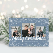Snowflake Blue Christmas Postcard Postkarte