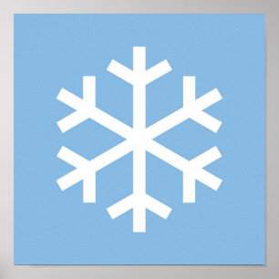 Snowflake Blue Christmas Poster