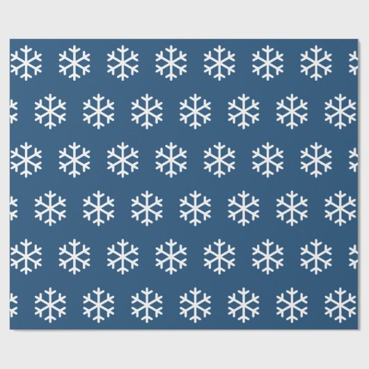 Snowflake Blue Christmas Wrapping Paper Geschenkpapier (Flach)